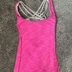 Hot Pink Lululemon workout Tank w/ sportsbra